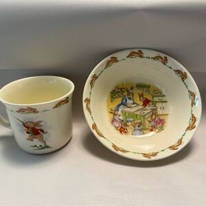 Children's Cream Mug and Bowl Set